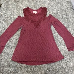 Cold Shoulder and Lace Boho Inspired Blouse